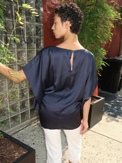 Sarra Flowy Top in Navy