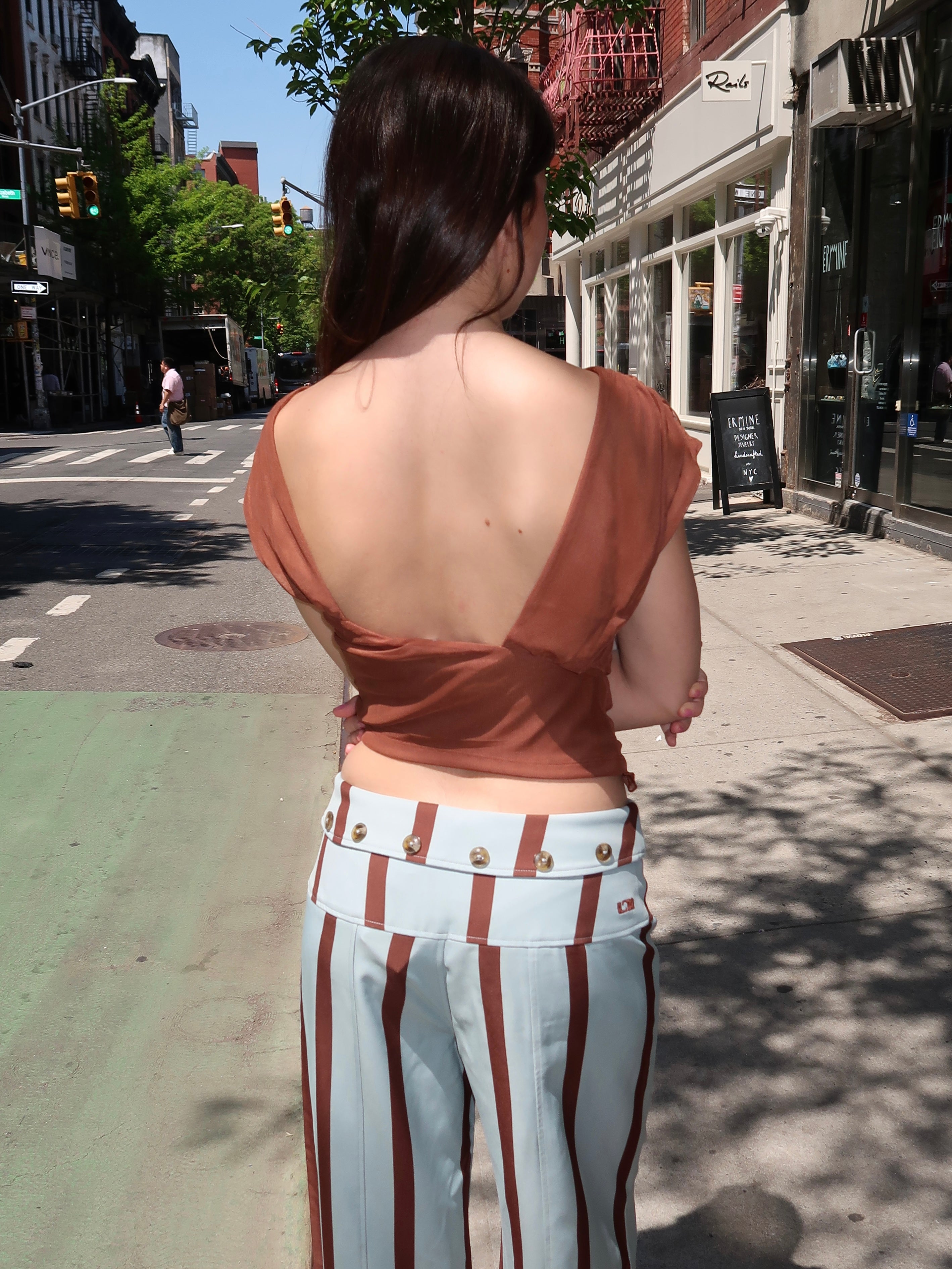 Gemini Brown Draped Top