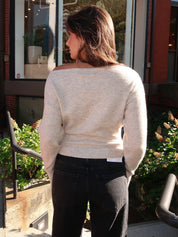 Aurelle Off-Shoulder Sweater in Oatmeal