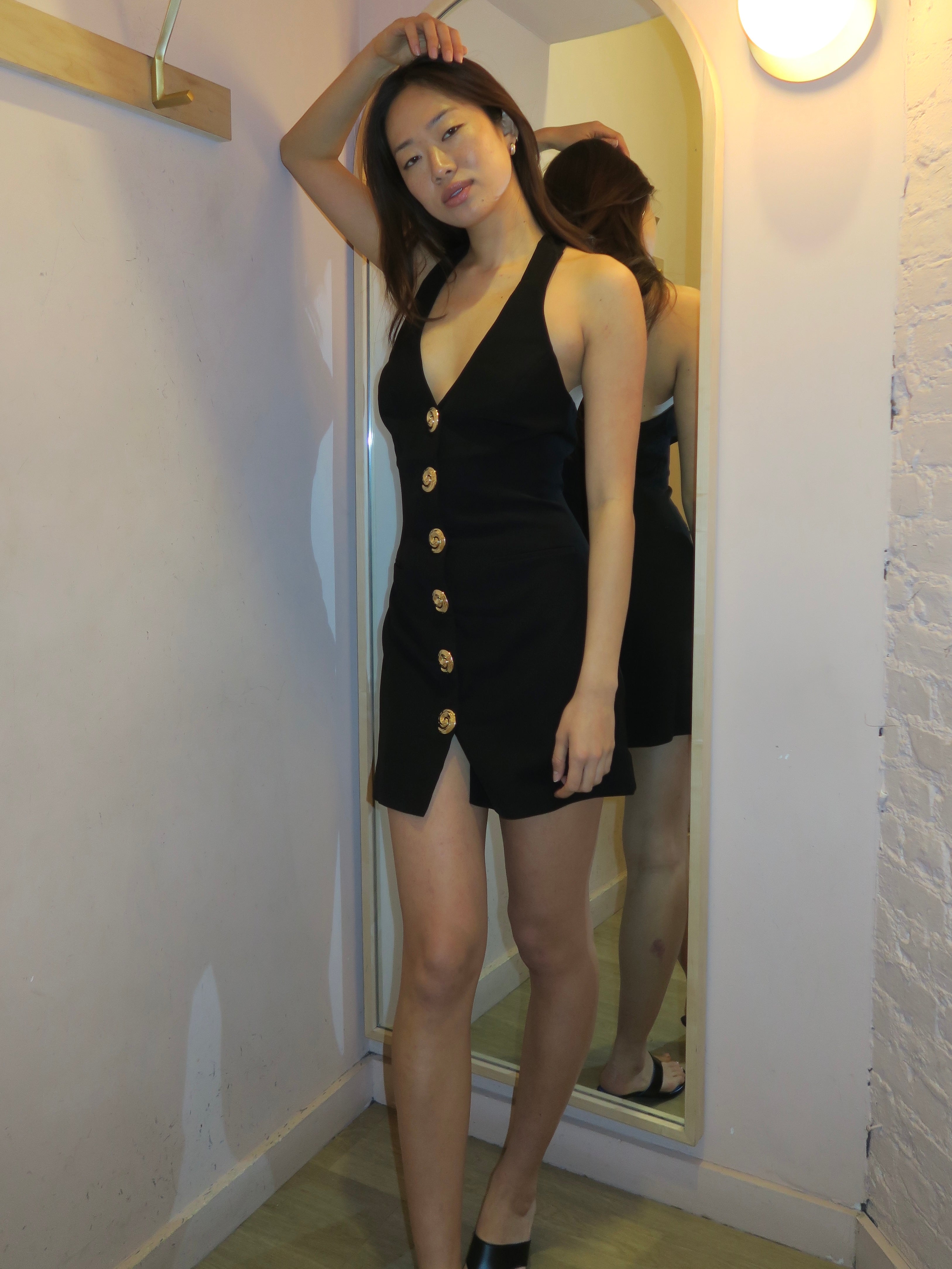 Irida Vest Dress in Noir