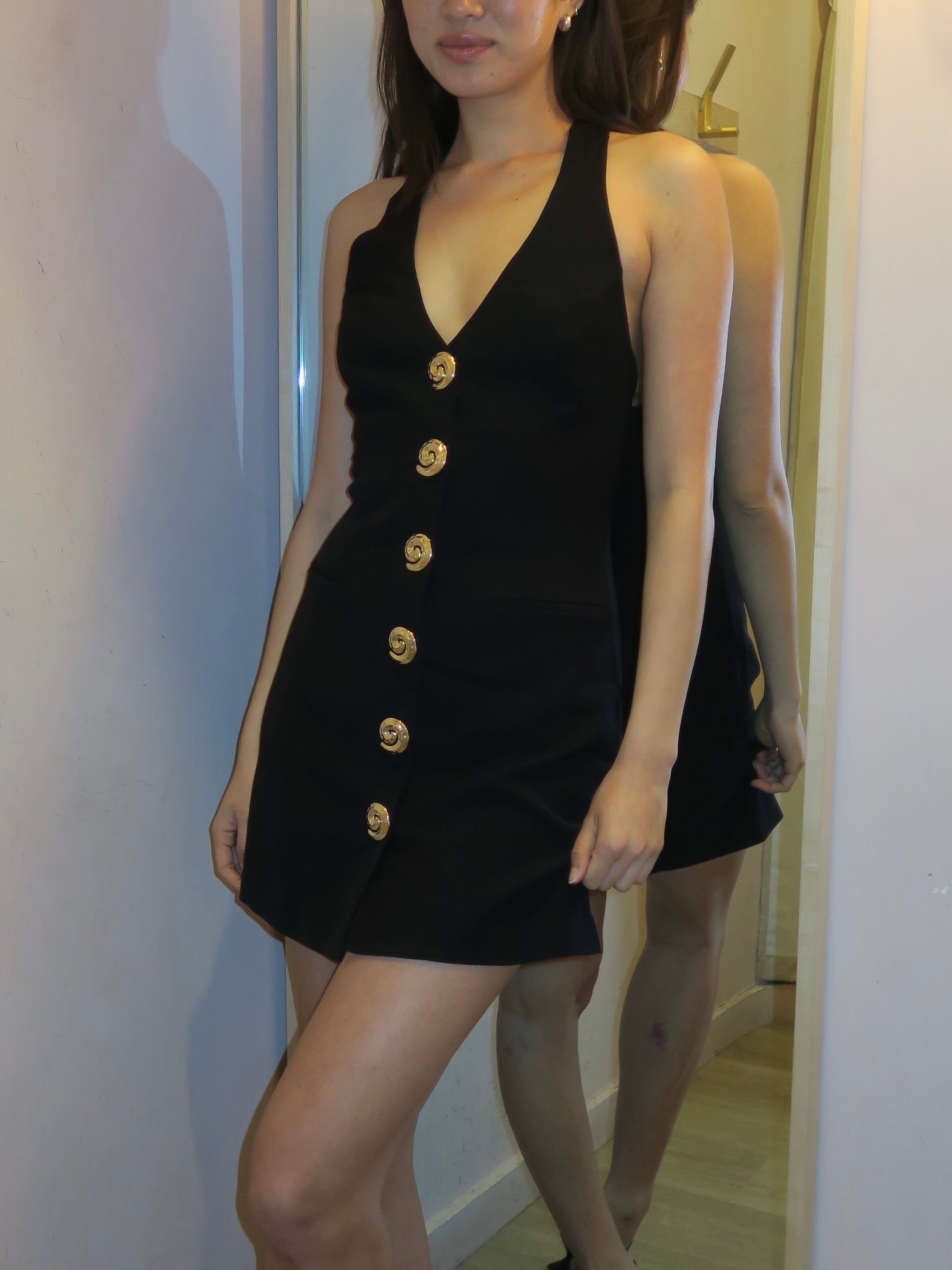 Irida Vest Dress in Noir