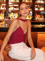 Isadora Top & Scarf in Wine