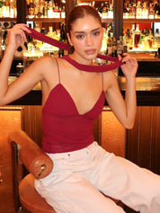 Isadora Top & Scarf in Wine