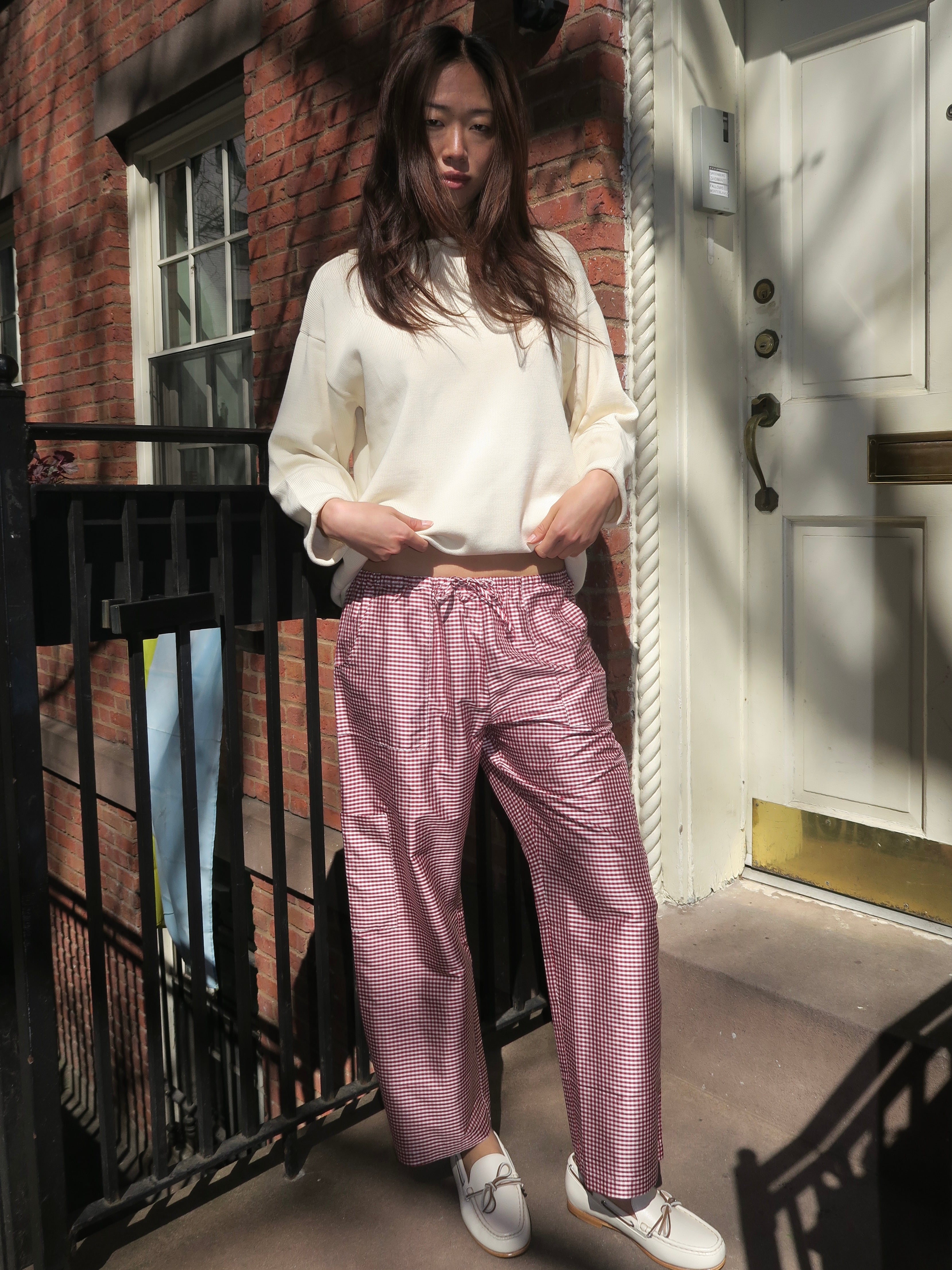Taffeta Drawstring Cargo Pant in Bell Pepper