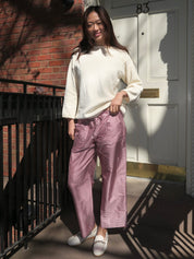 Taffeta Drawstring Cargo Pant in Bell Pepper