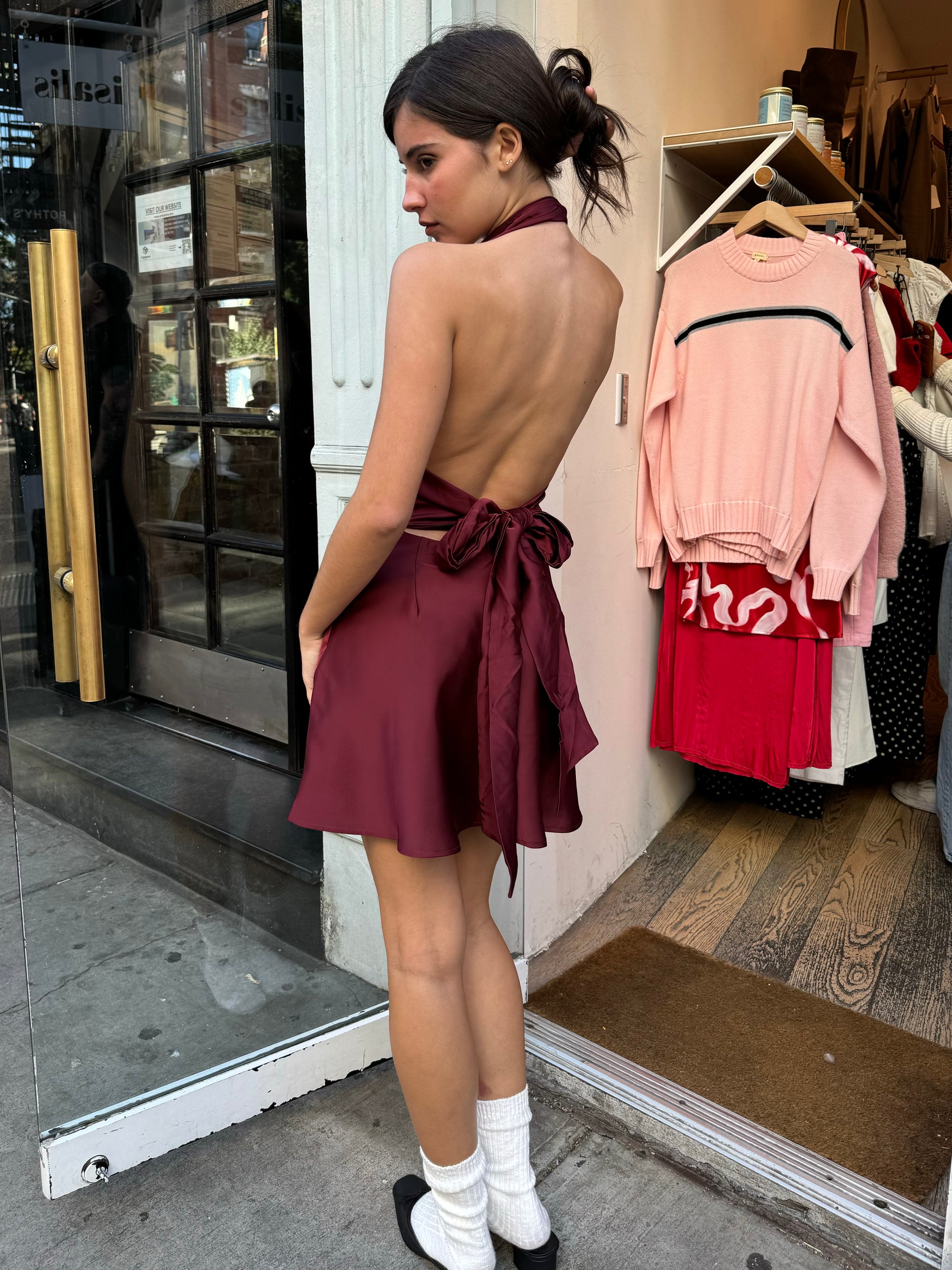 Maddie Halter Mini Dress in Wine Maddie Halter Mini Dress in Wine