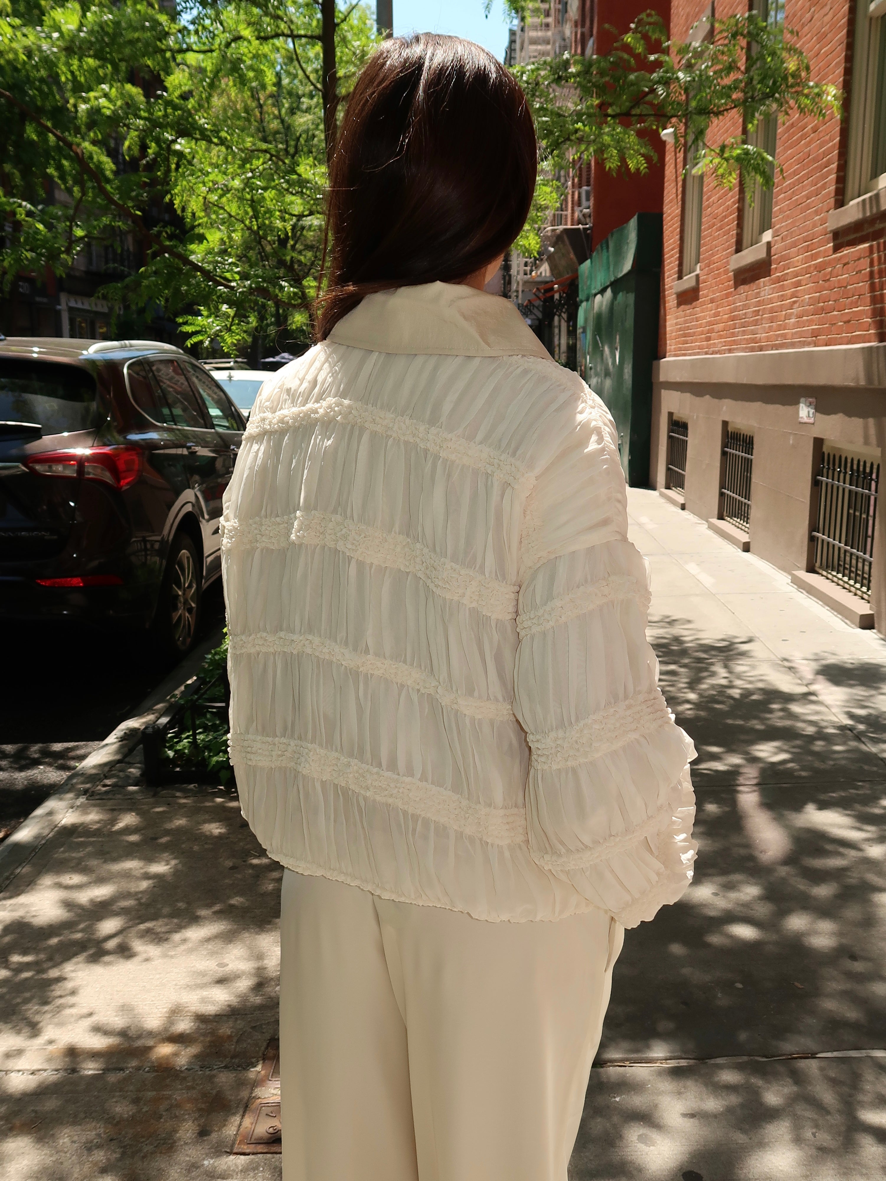 Kiara Ecru Bomber Jacket