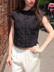 Melani Black Asymmetric Blouse