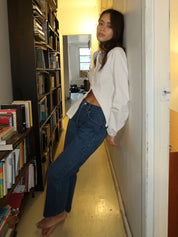 Relaxed Raw Hem Customs in Medium/Dark