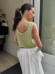 Billie Knit Crop Tank in Sage