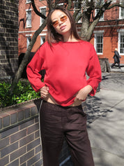 Boat Neck Sweater in Bell Pepper
