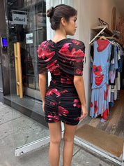 Lily Mesh Dress in Red