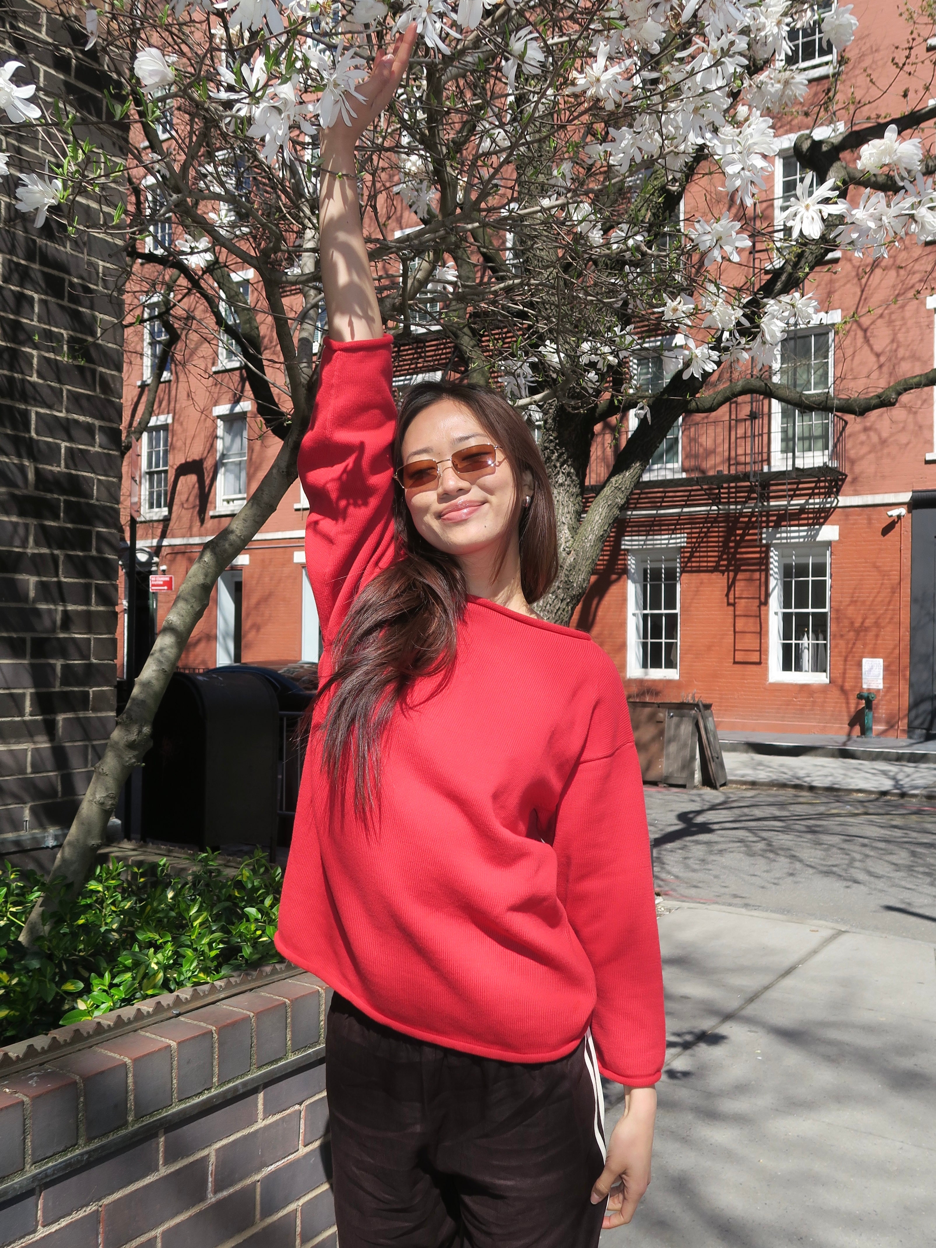 Boat Neck Sweater in Bell Pepper