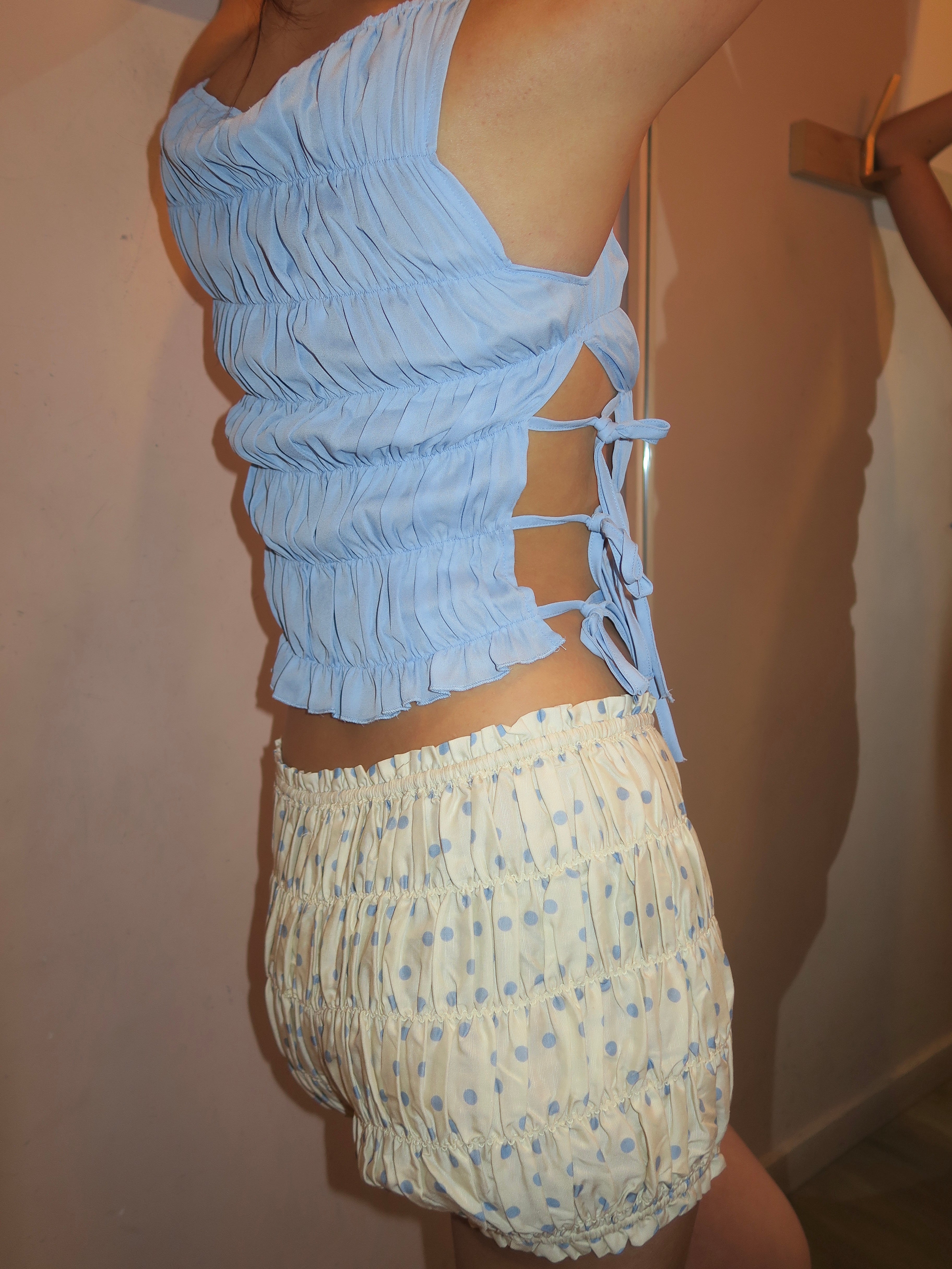 Hermosa Smocked Top in Baby Blue