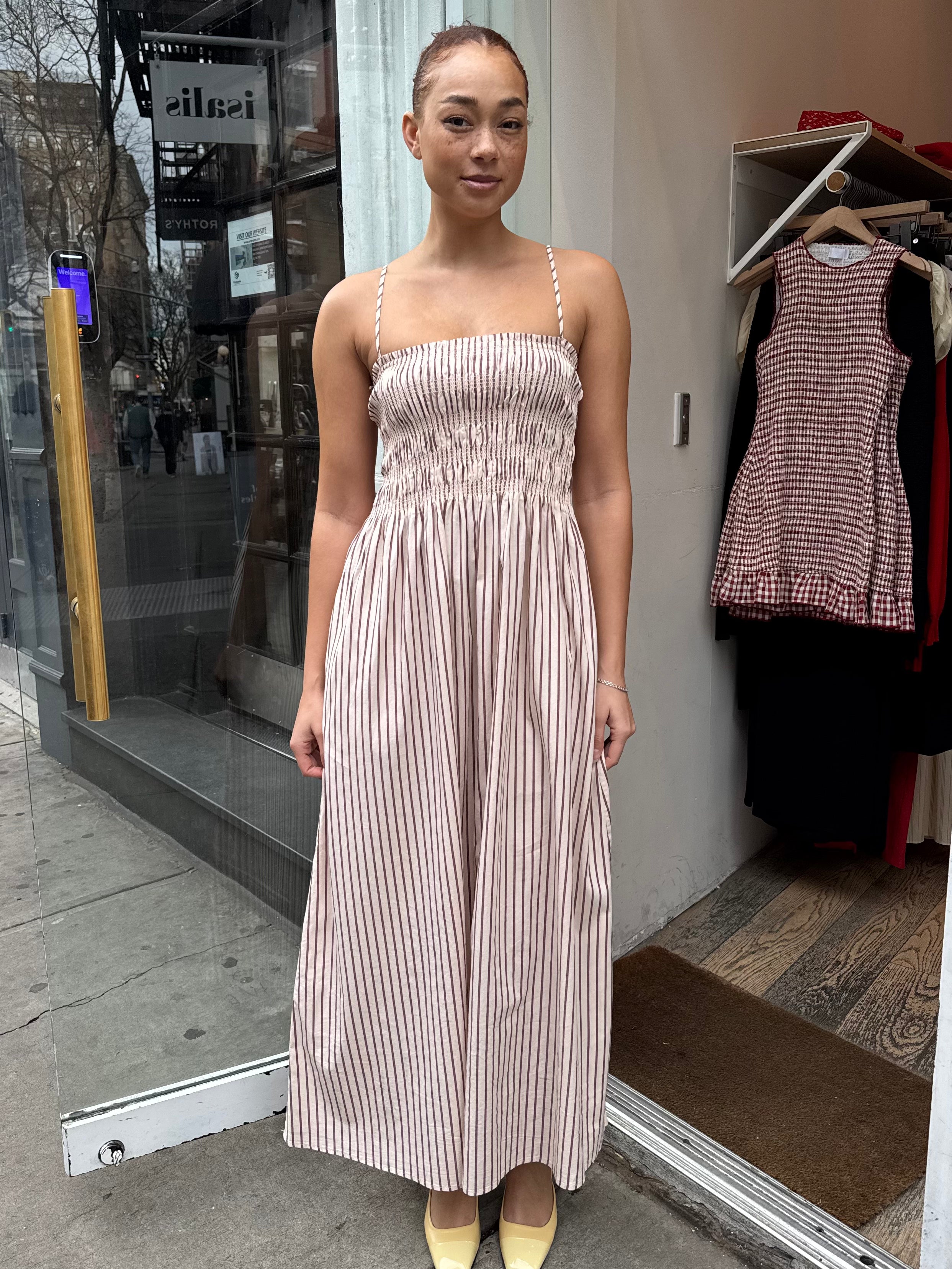 Bianca Dress in Tiramisu Stripes