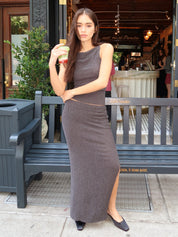 Elena Maxi Skirt in Charcoal