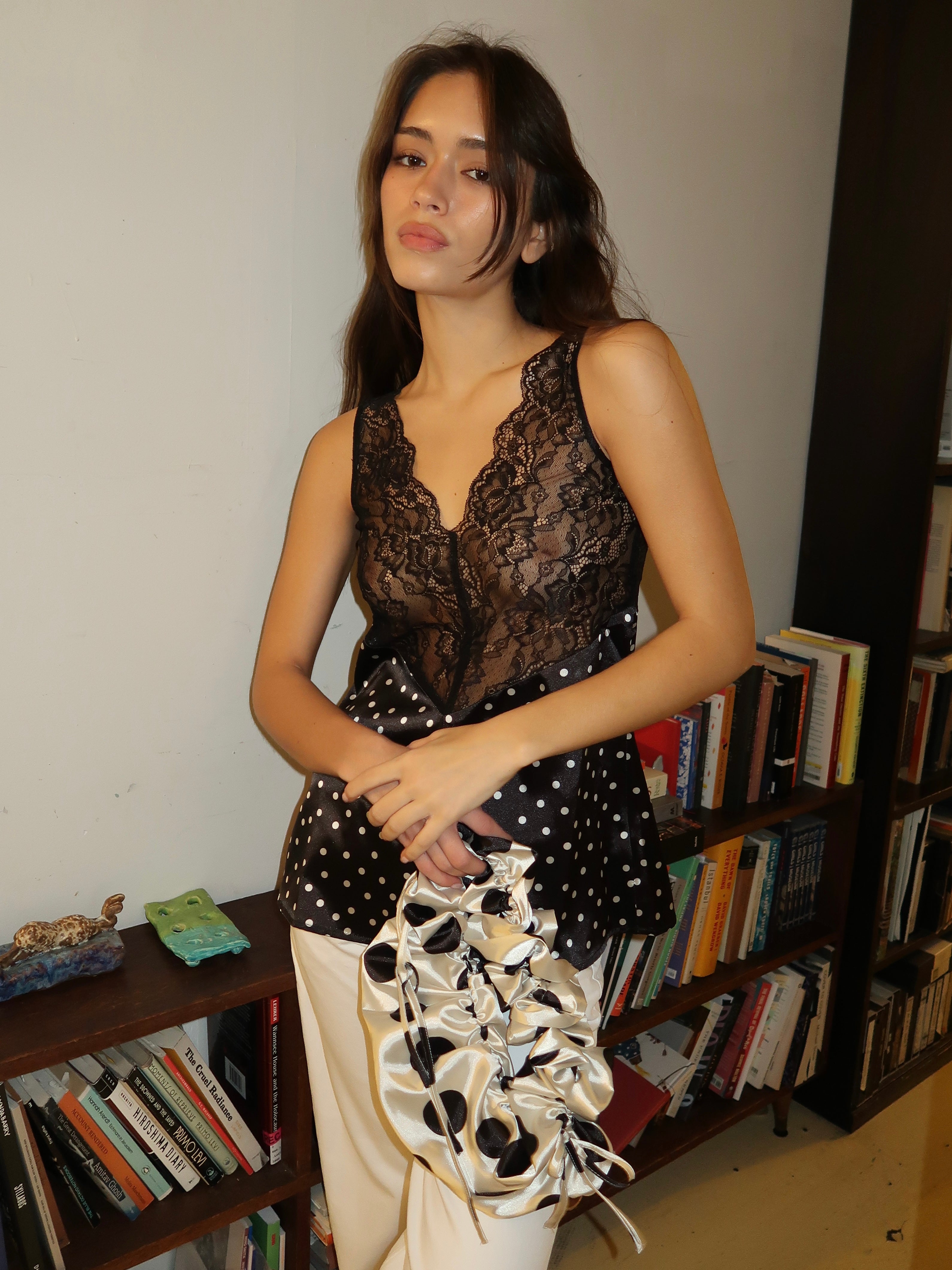 Mini Shirley Bag in Black Dots