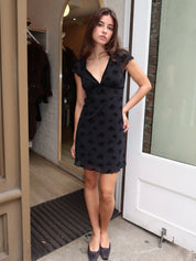 Jacquelin Mini Dress in Black Floral
