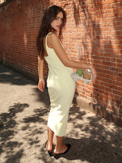 Be Mine Square Neck Dress in Ice Yellow