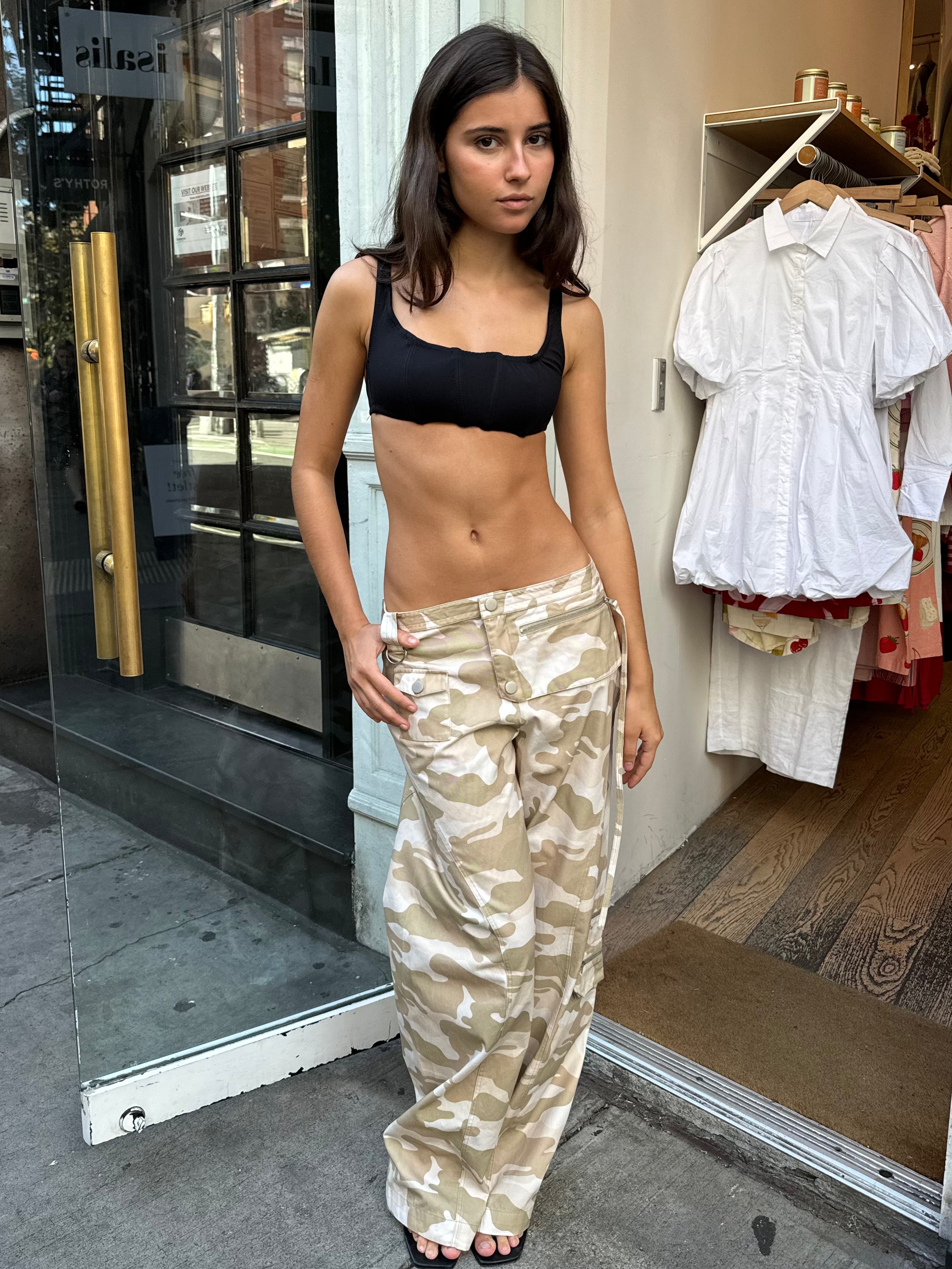 Utility Seam Detail Trousers in Bunny Camo