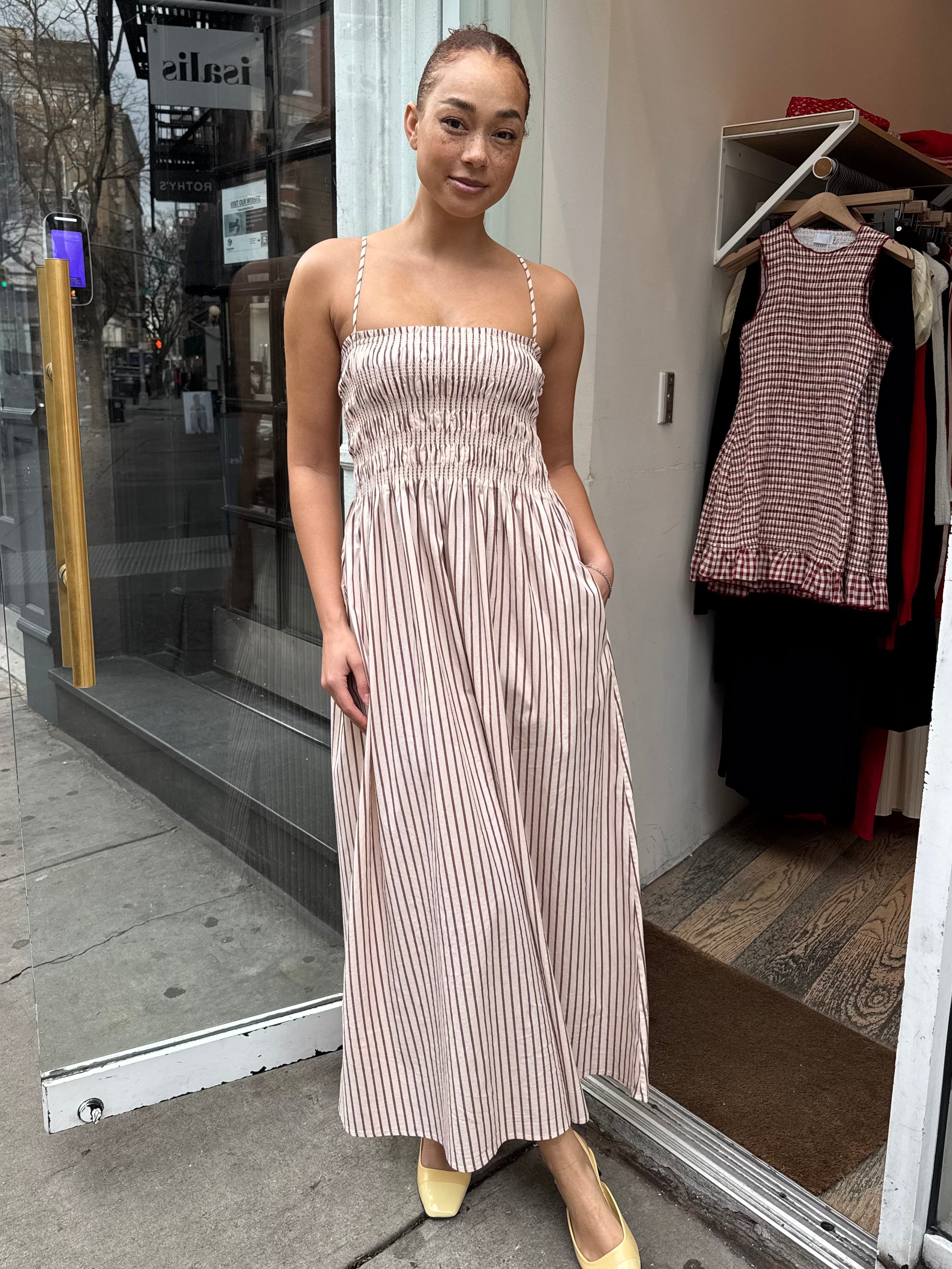 Bianca Dress in Tiramisu Stripes