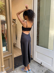 Besse Cut Out Silky Dress in Night