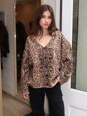 Reba Cardigan in Leopard Print