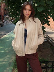 Connie Bomber Jacket in Beige