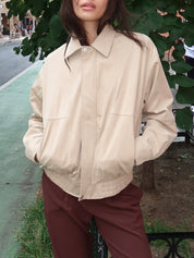 Connie Bomber Jacket in Beige