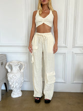 Load image into Gallery viewer, Cole Crinkle Cargos in Cream
