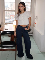 Izzy Mid Rise Wide Leg in Tristesse