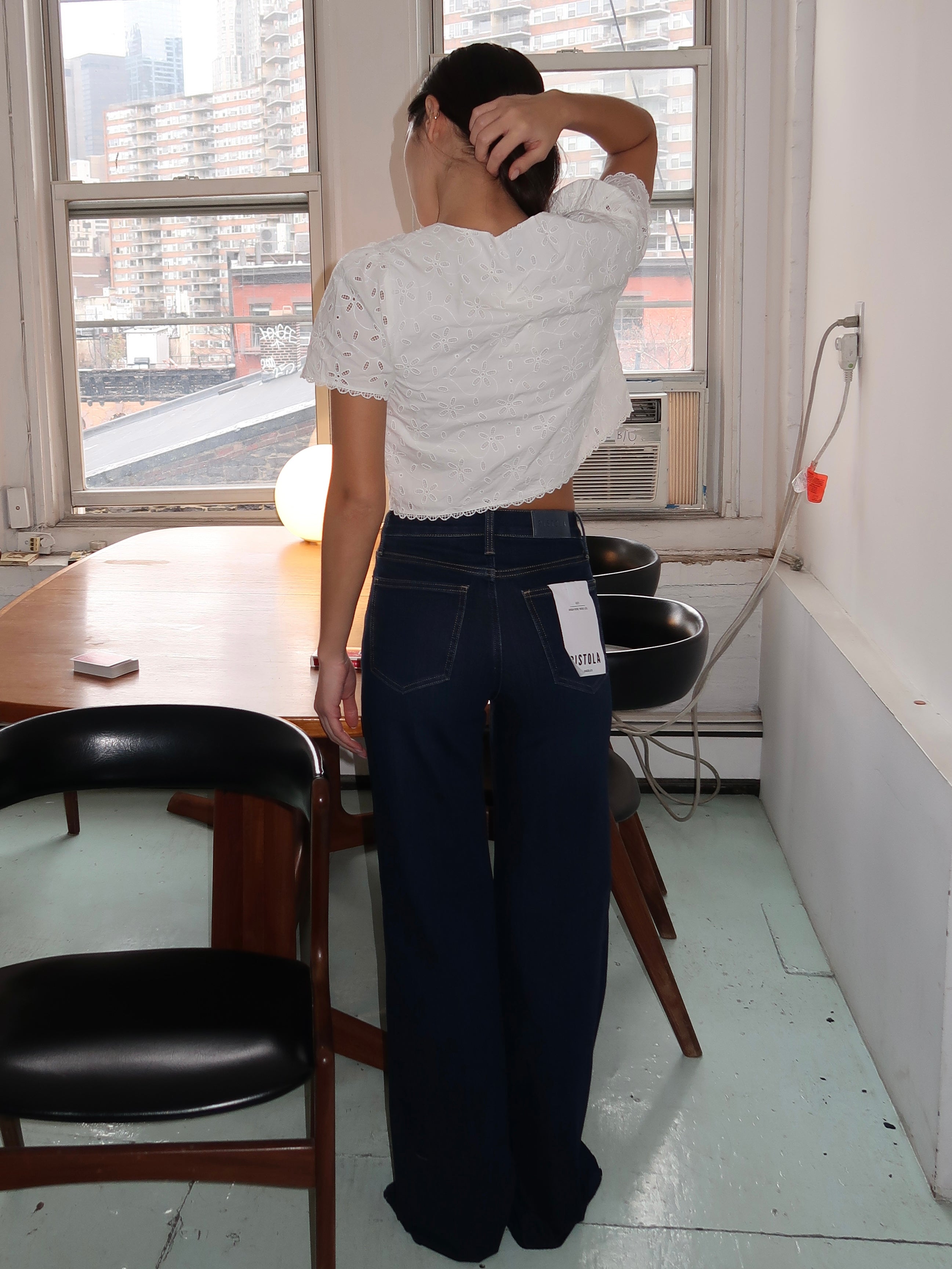 Izzy Mid Rise Wide Leg in Tristesse