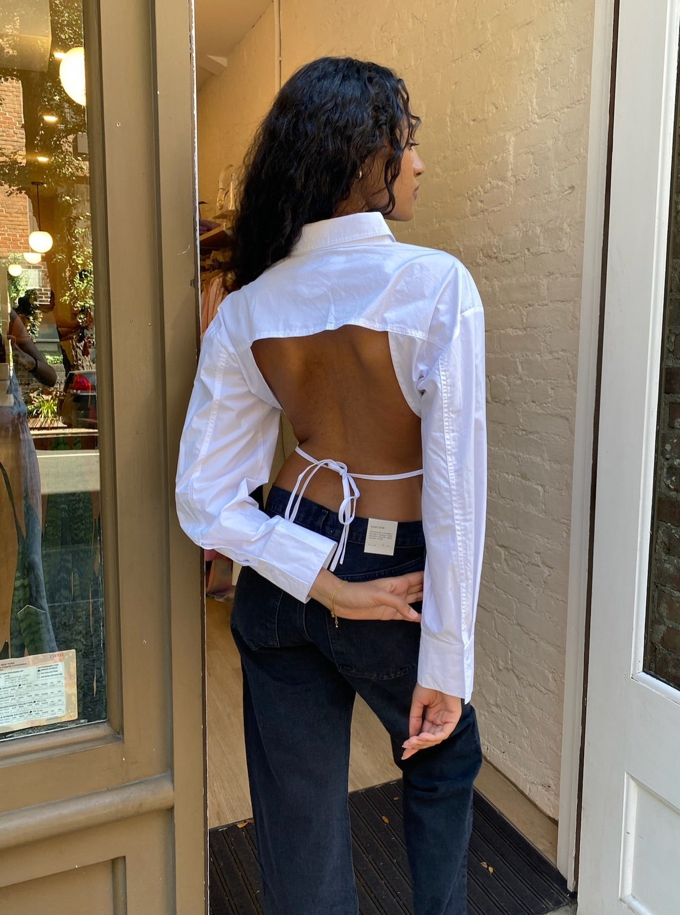 Lucas Open Back Top in White