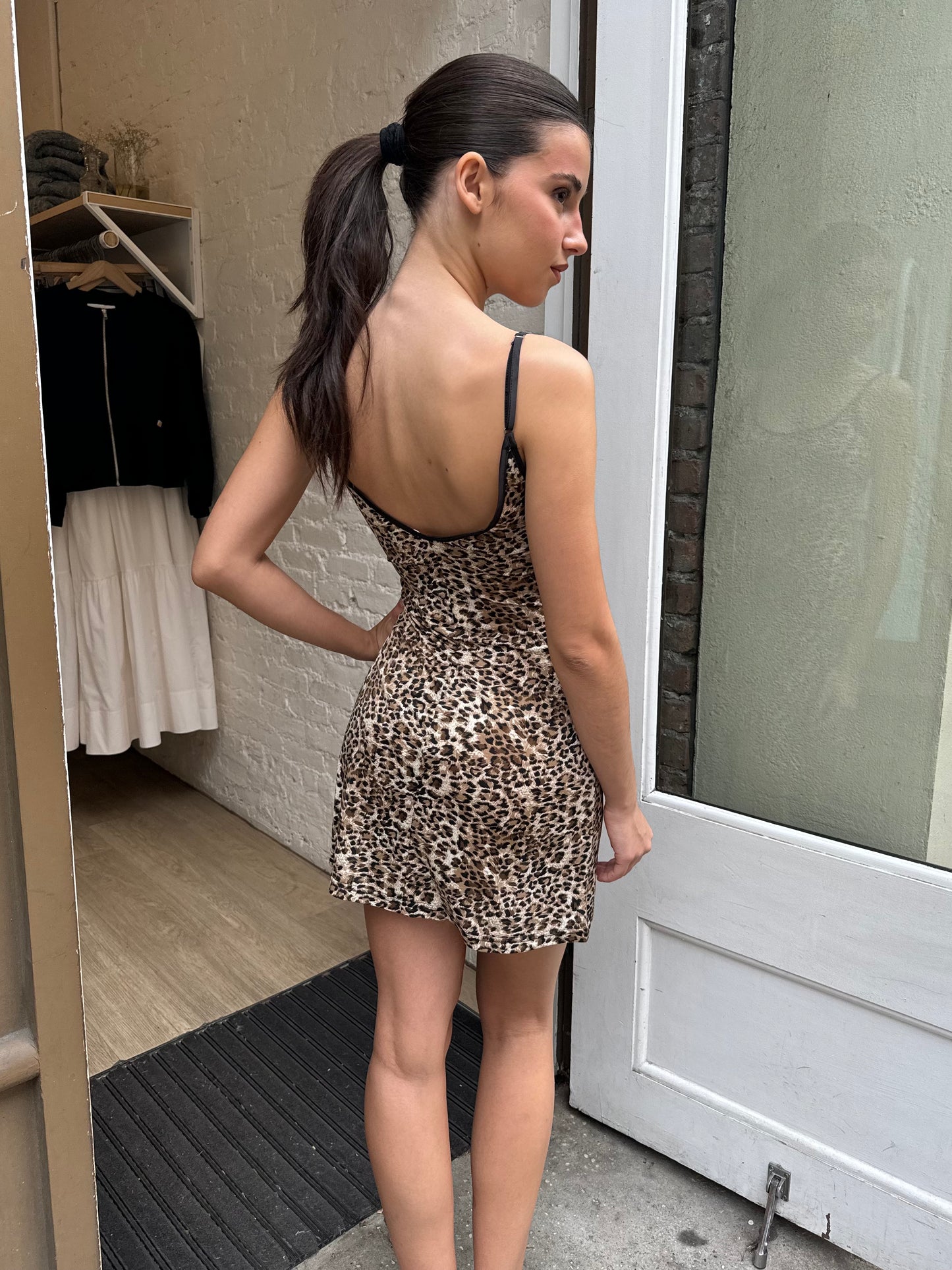 Kitty Mini Dress in Leopard