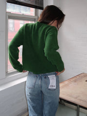 Kit V-Neck Pullover Sweater in Winter Green