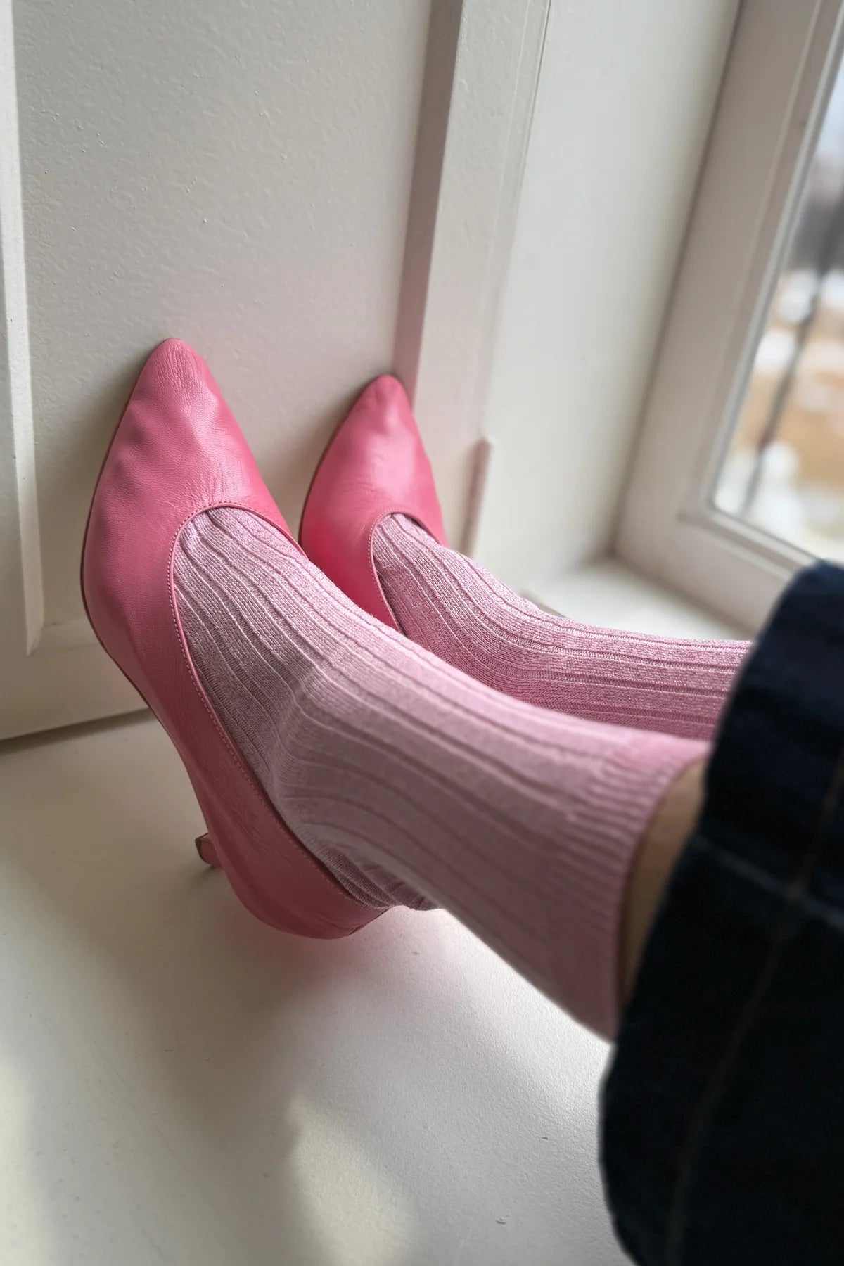 Her Socks Modal Lurex in Sparkling Rose