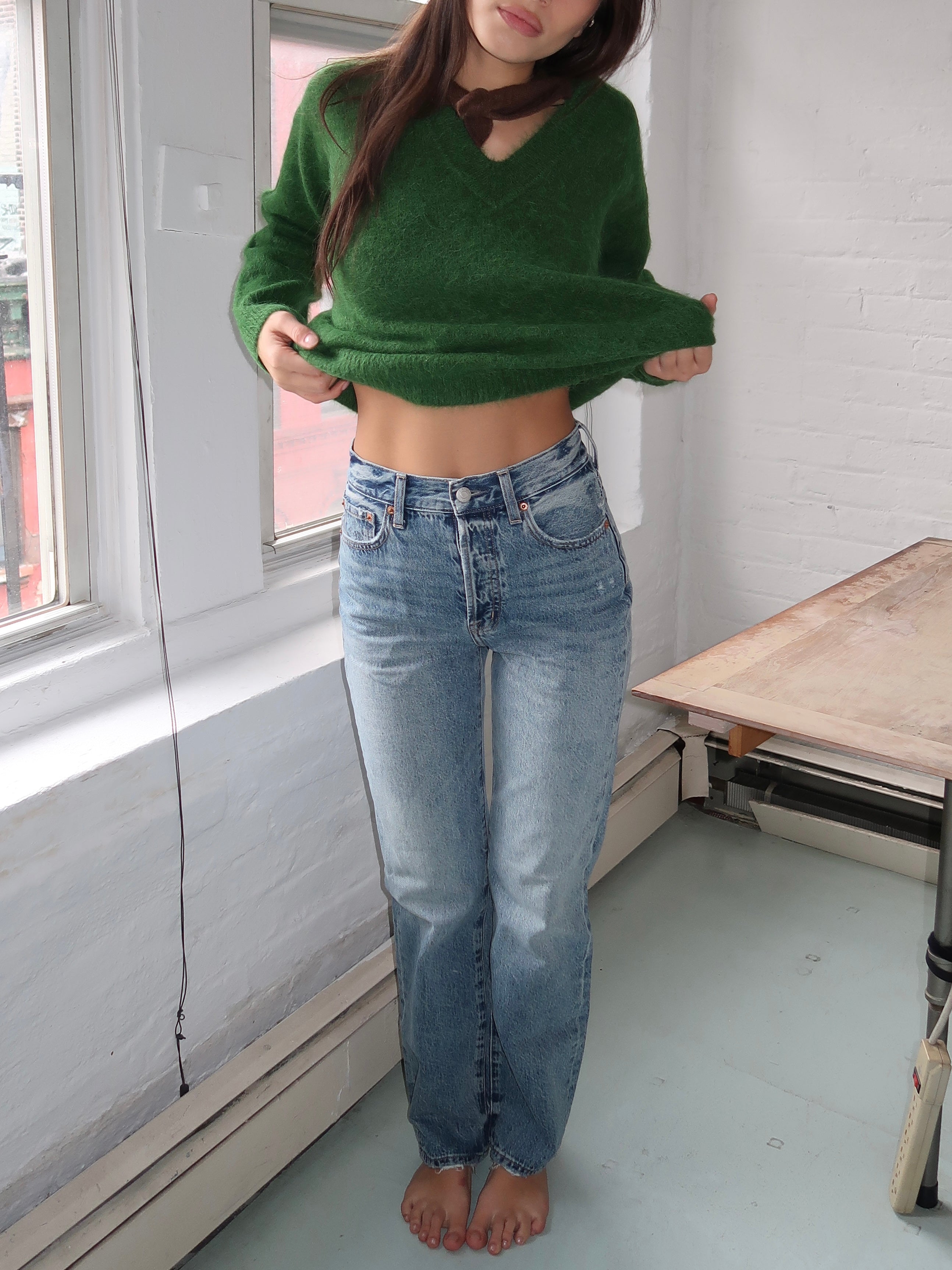 Cassie Super High Rise Straight in Serpentine Vintage