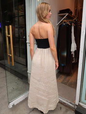Parks Strapless Dress in Black Khaki