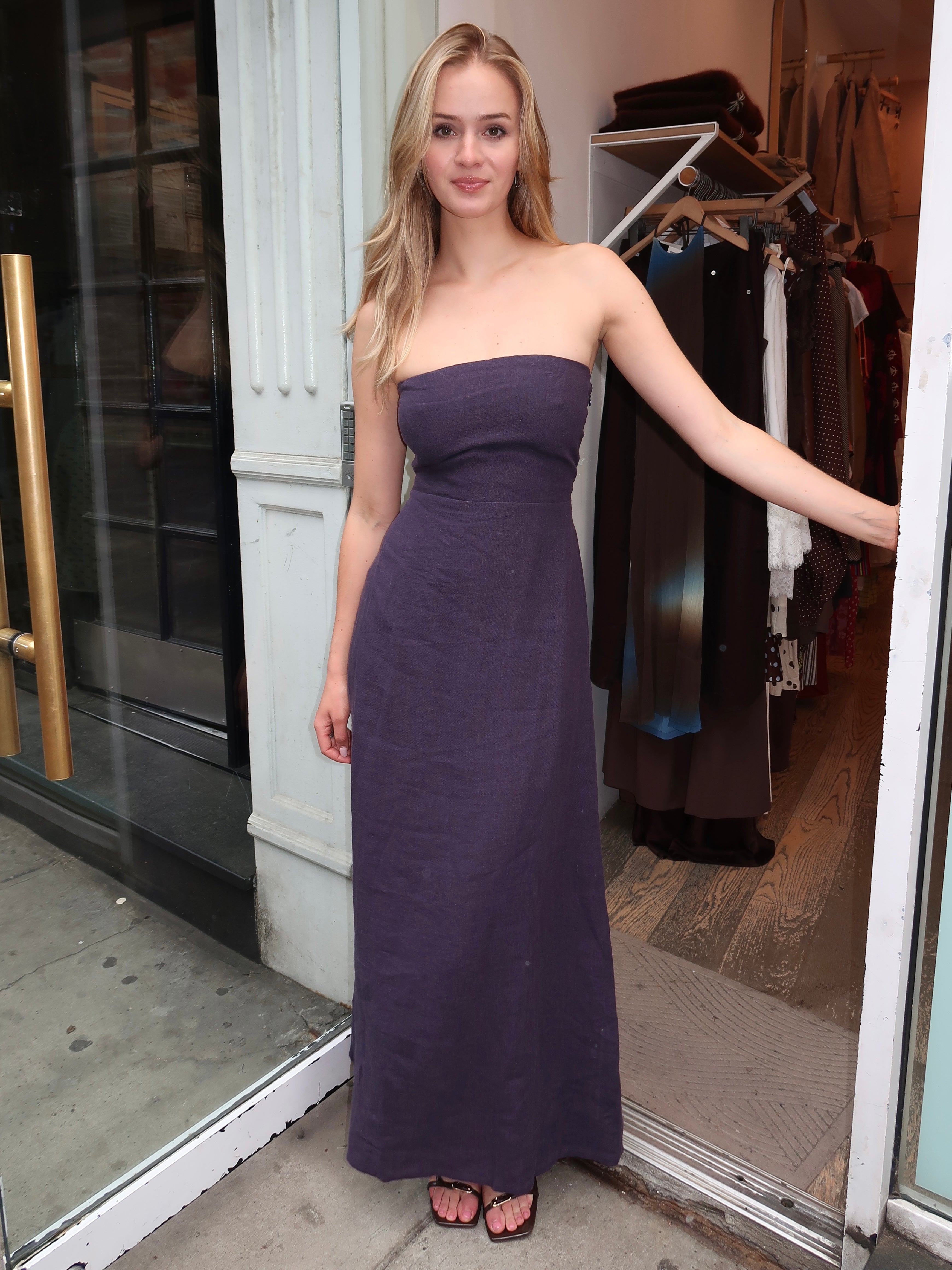 Odin Strapless Dress in Navy