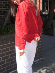 Linen Relaxed Shirt in Bell Pepper