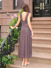 Juna Mesh Maxi Dress in Black Mini Dot
