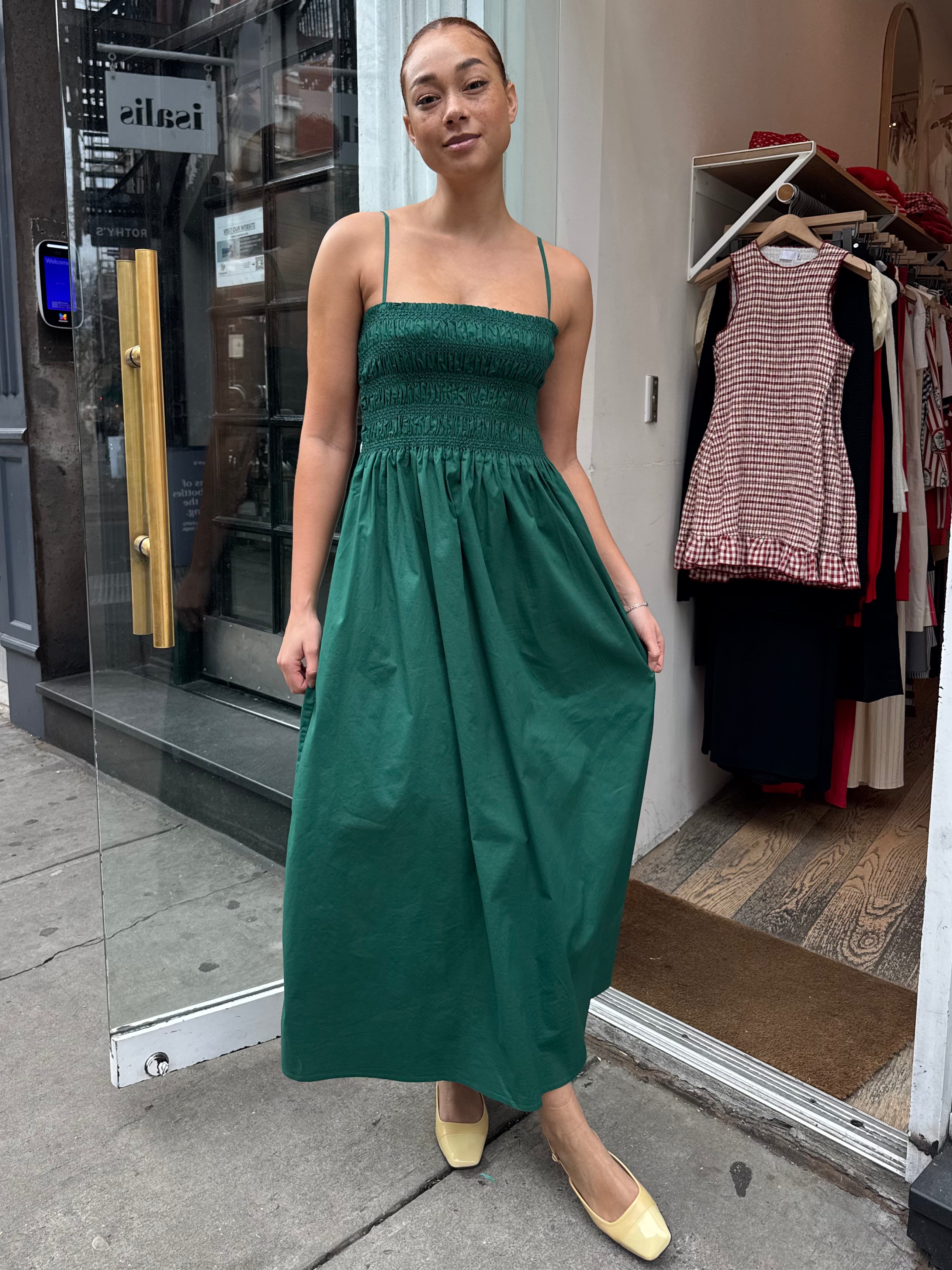 Bianca Dress in Emerald