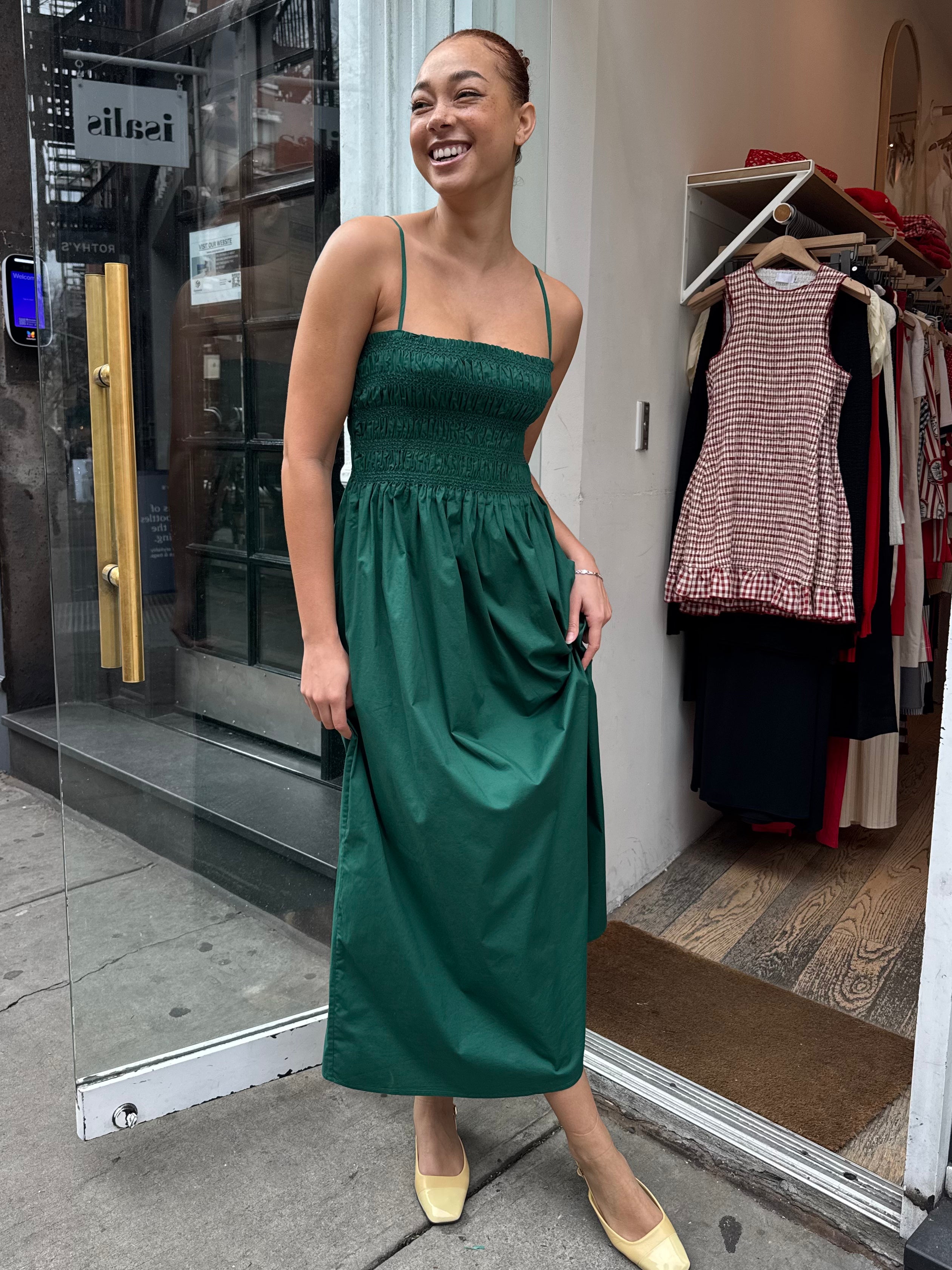 Bianca Dress in Emerald
