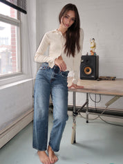 Lexi Mid Rise Bowed Straight in Artisan