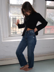 Cassie Super High Rise Straight in Cameo Vintage