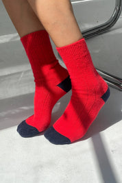 Classic Cashmere Socks in Poppy Red