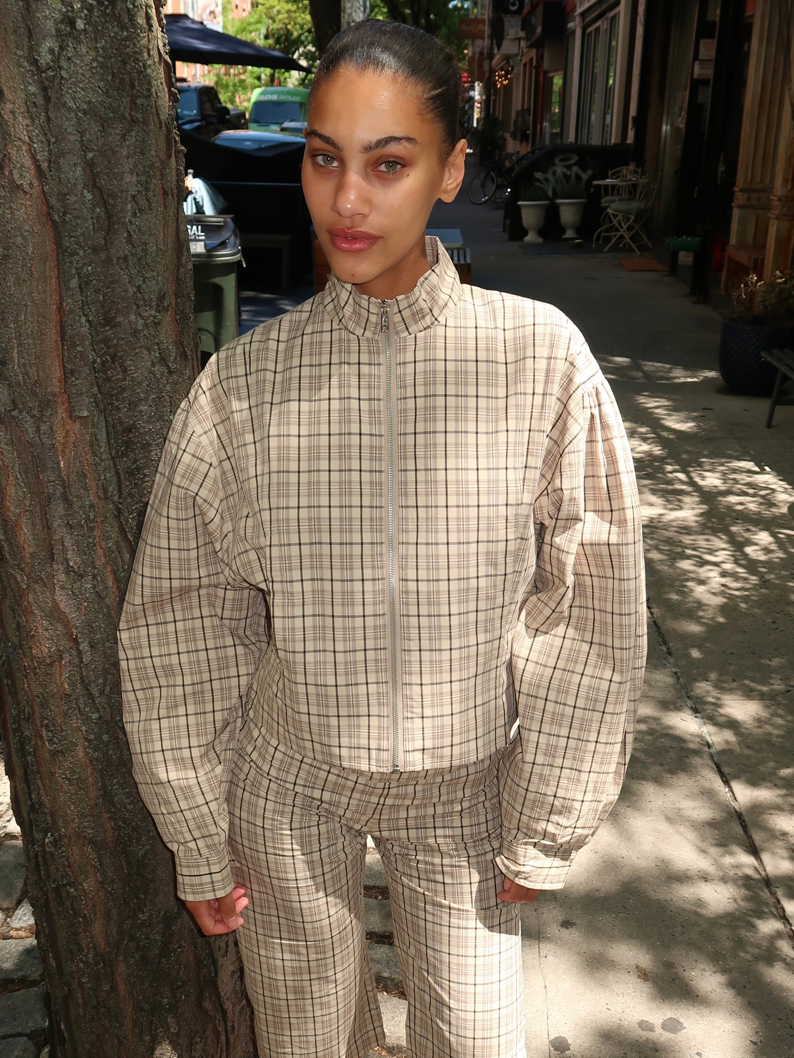 Globo Jacket in Brown Plaid