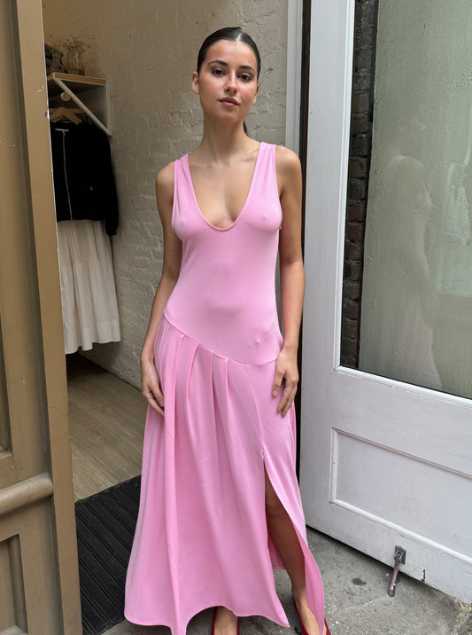 Atenea Pleated Dress in Pink