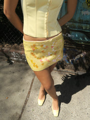 Low Rise Paillette Skirt in Soft Daisy