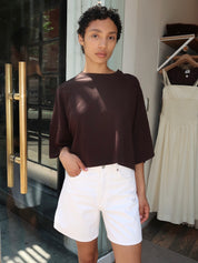 Crop Cape Tee in Chocolate